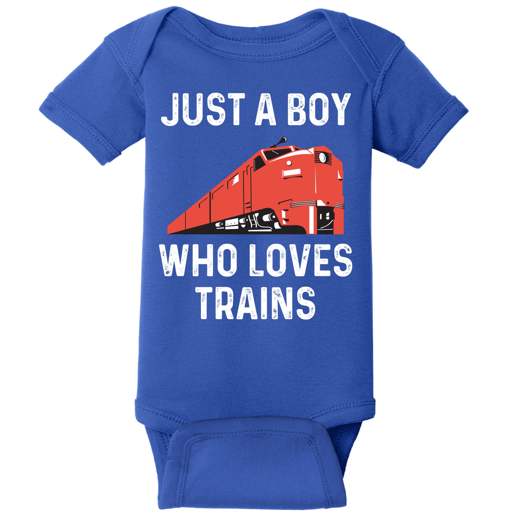 Just A Boy Who Loves Trains Great Gift Cool Boys Trainspotting Gift Baby Bodysuit