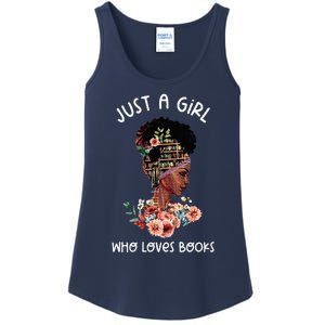 Just Afro Black Girl Who Loves Reading Books Bookish Reader Ladies Essential Tank