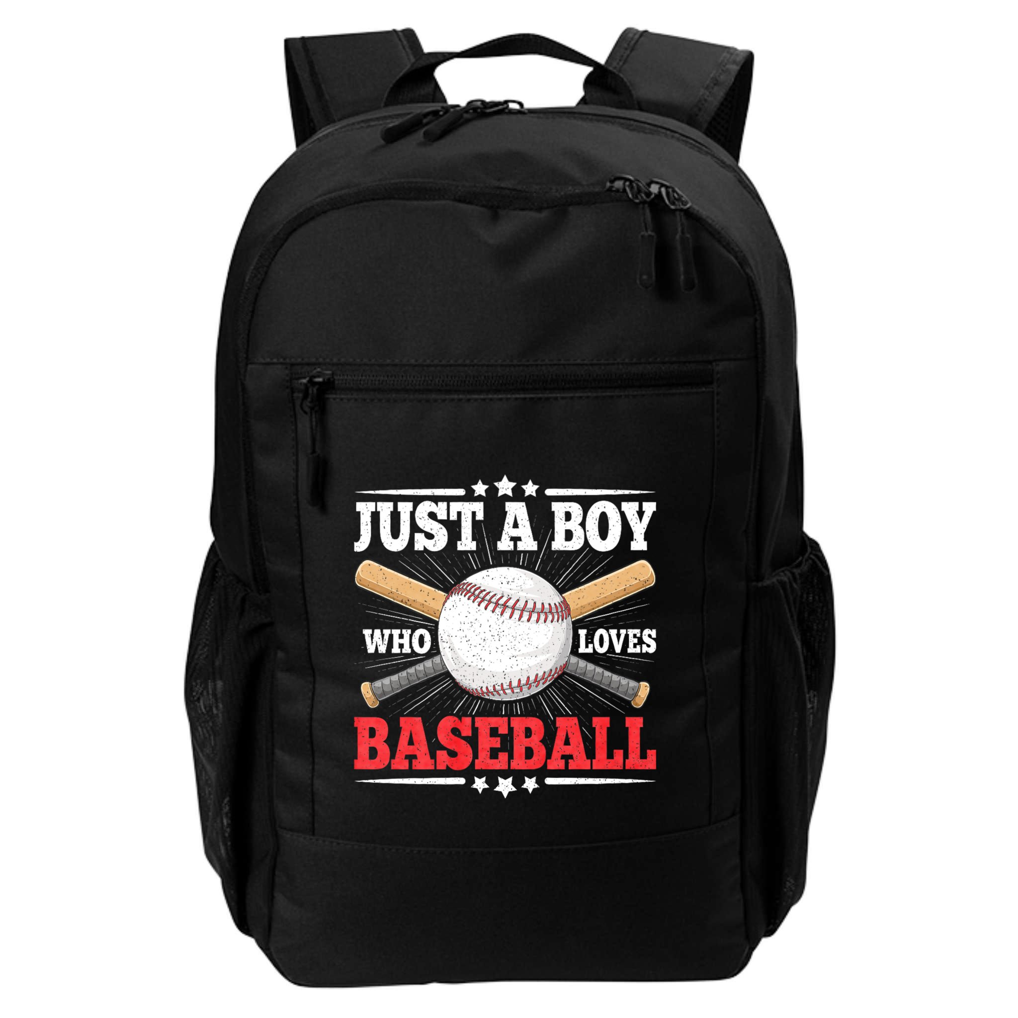 Just A Boy Who Loves Baseball Funny Baseball Player Backpack