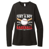 Just A Boy Who Loves Baseball Funny Baseball Player Womens CVC Long Sleeve Shirt