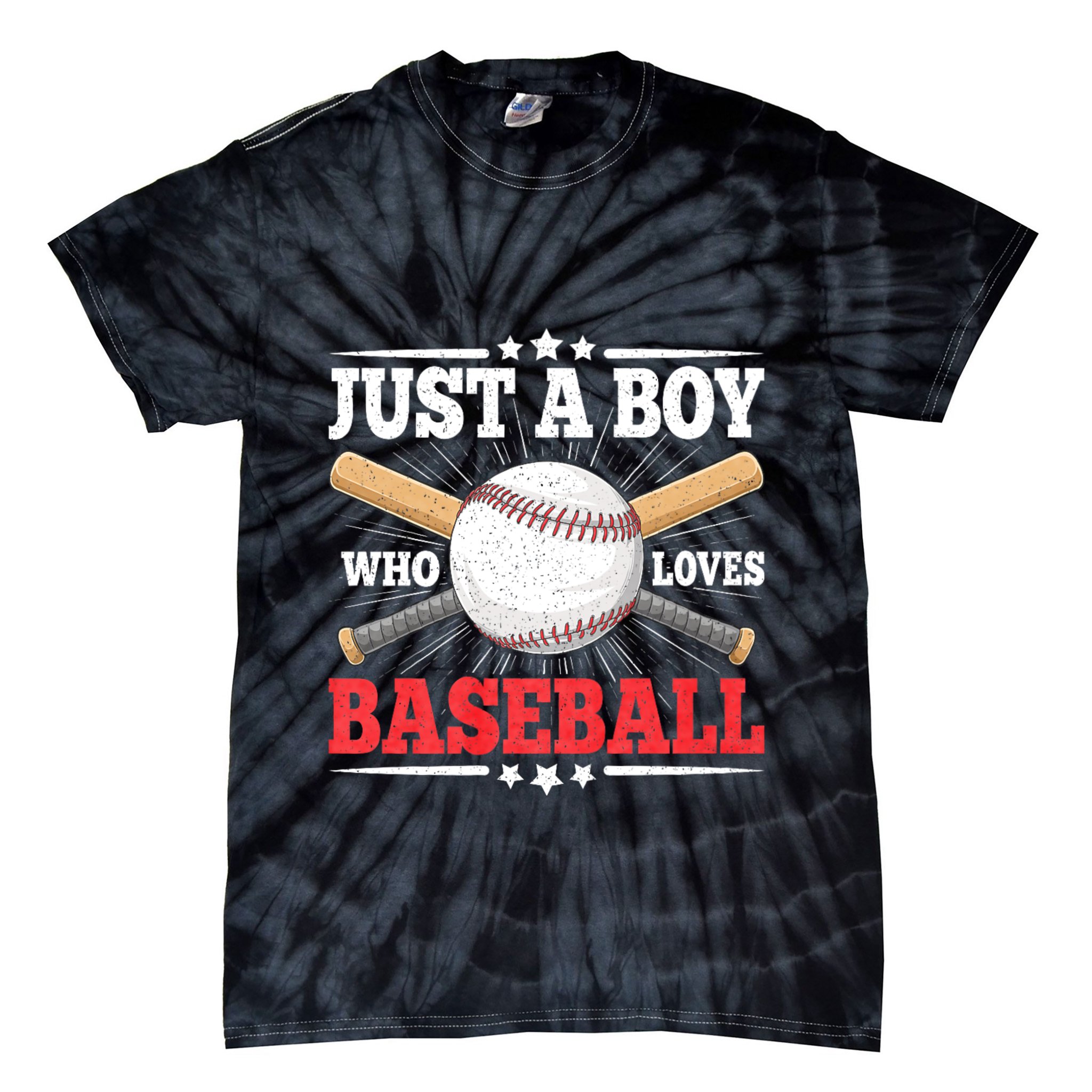 Just A Boy Who Loves Baseball Funny Baseball Player Tie-Dye T-Shirt