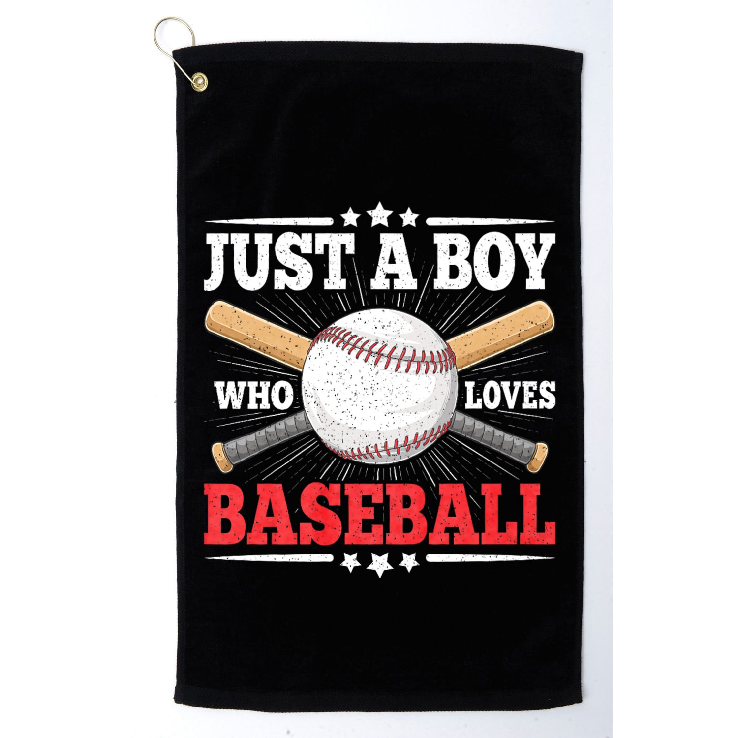 Just A Boy Who Loves Baseball Funny Baseball Player Golf Towel