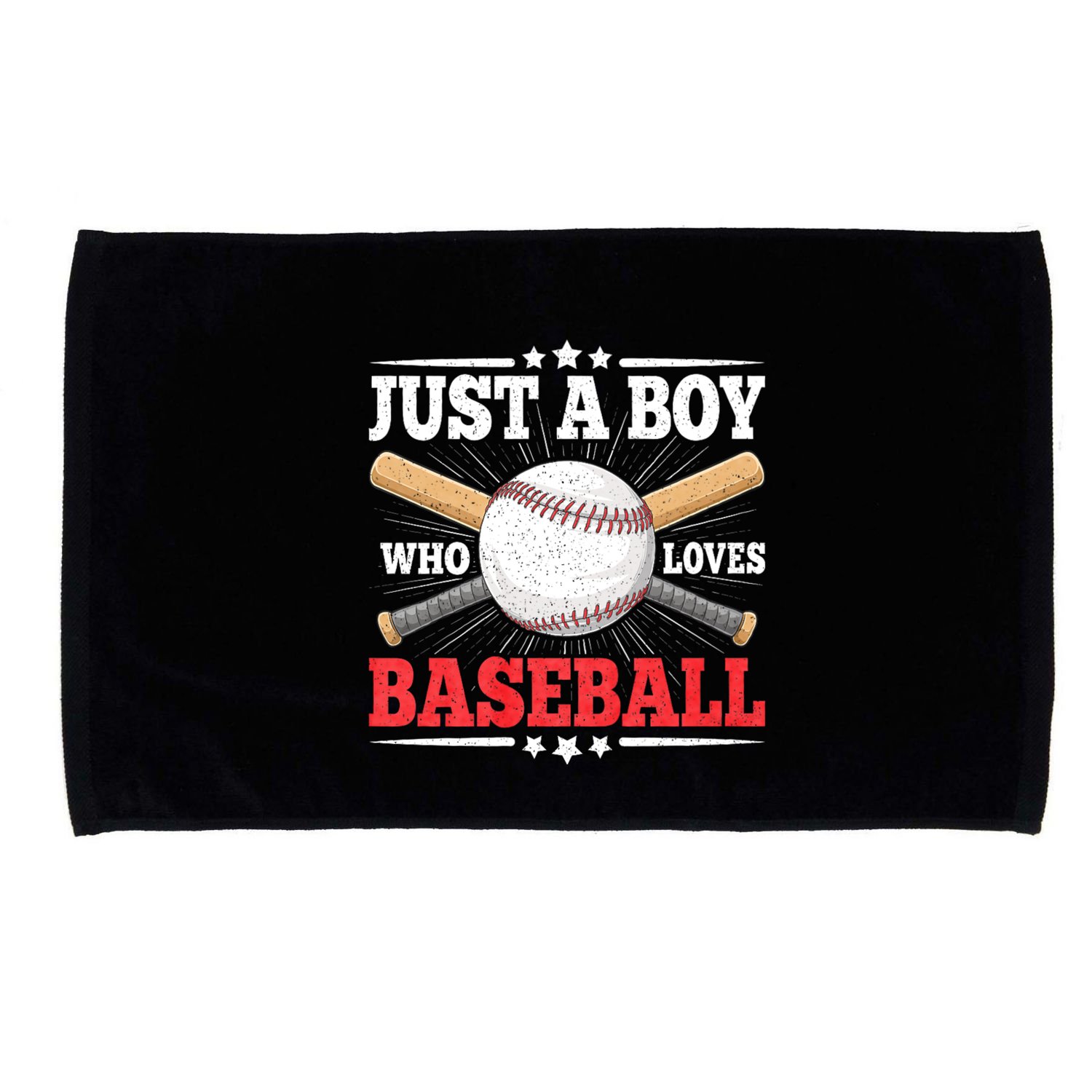 Just A Boy Who Loves Baseball Funny Baseball Player Microfiber Hand Towel