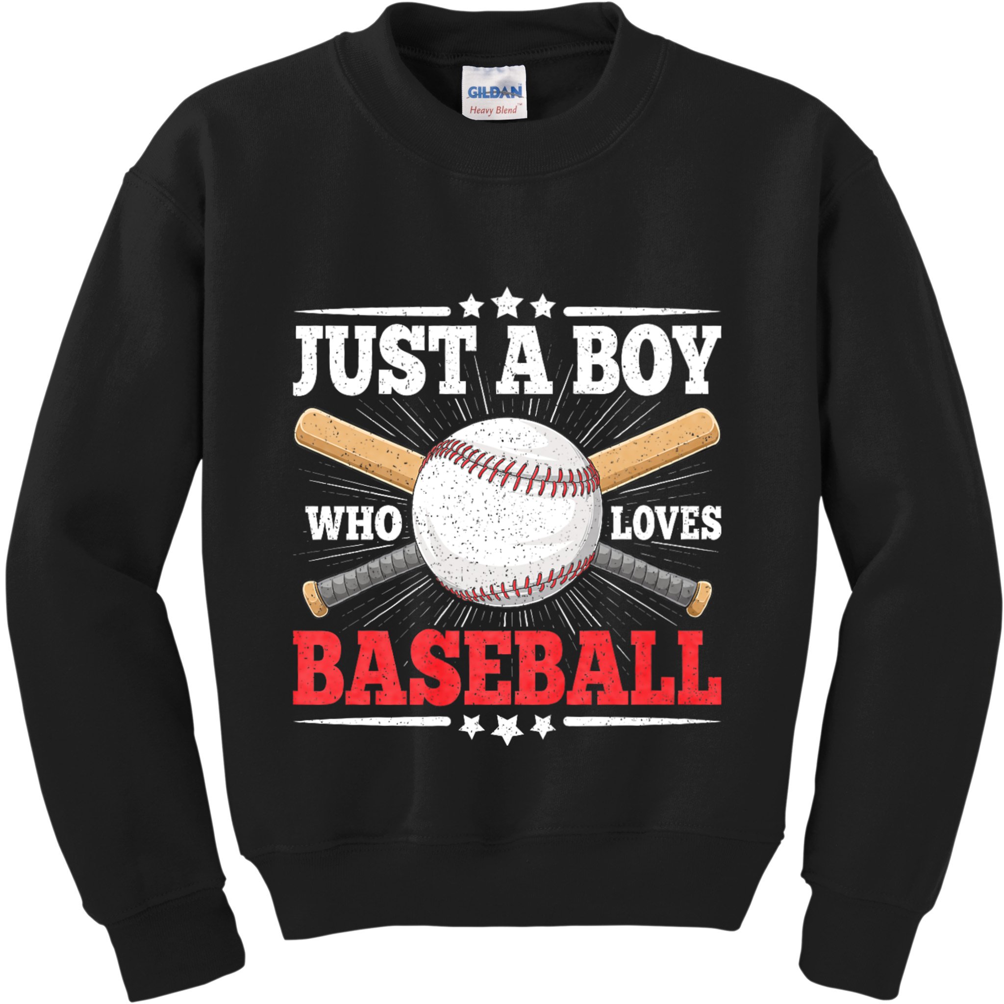 Just A Boy Who Loves Baseball Funny Baseball Player Kids Sweatshirt