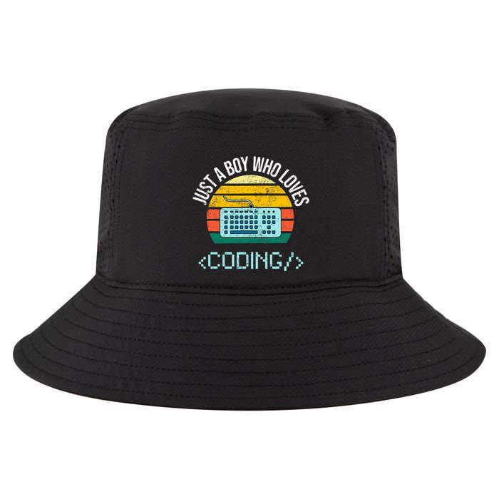 Just A Boy Who Loves Coding Computer Cool Comfort Performance Bucket Hat