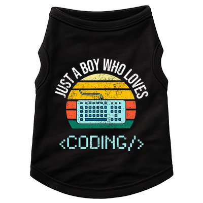 Just A Boy Who Loves Coding Computer Doggie Tank