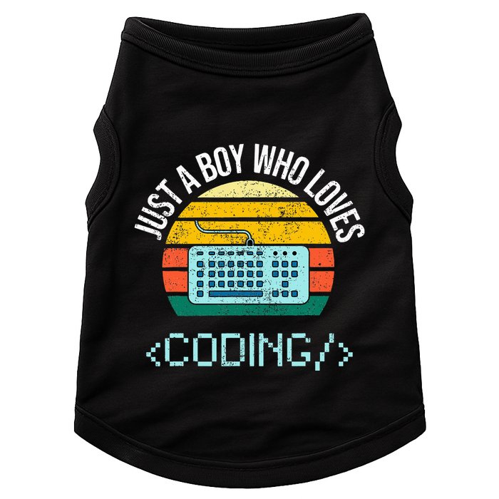 Just A Boy Who Loves Coding Computer Doggie Tank