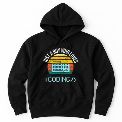 Just A Boy Who Loves Coding Computer Hoodie