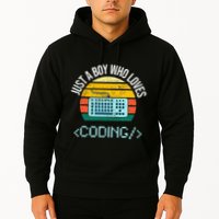 Just A Boy Who Loves Coding Computer Hoodie