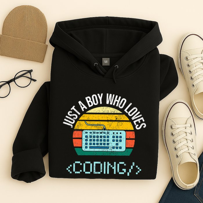 Just A Boy Who Loves Coding Computer Hoodie