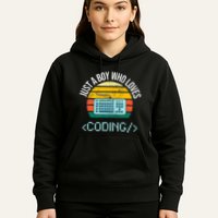 Just A Boy Who Loves Coding Computer Hoodie