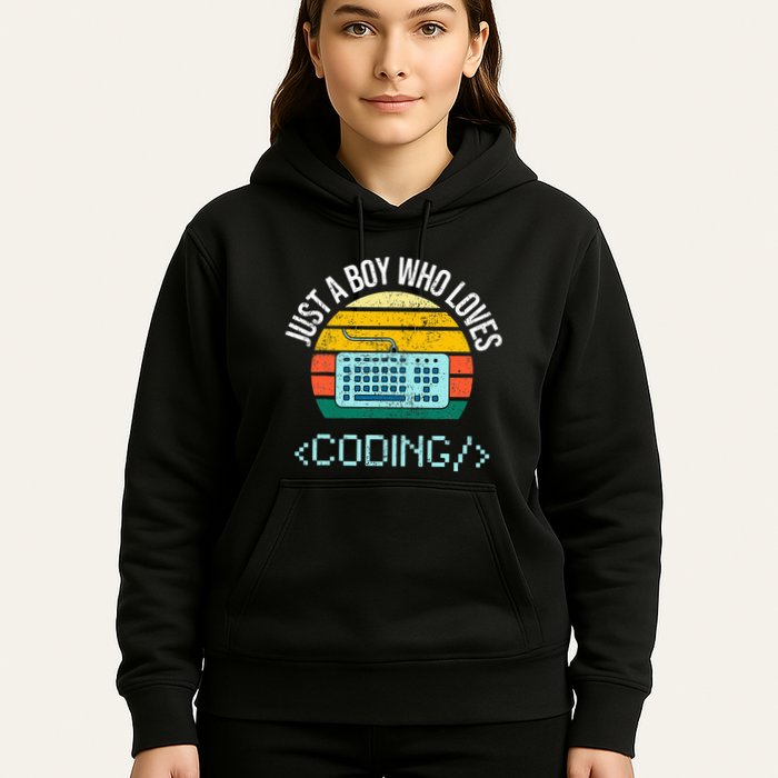 Just A Boy Who Loves Coding Computer Hoodie
