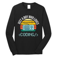 Just A Boy Who Loves Coding Computer Long Sleeve Shirt