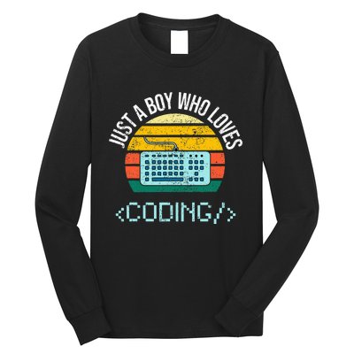 Just A Boy Who Loves Coding Computer Long Sleeve Shirt