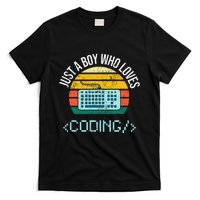 Just A Boy Who Loves Coding Computer T-Shirt