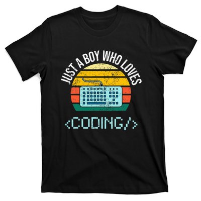 Just A Boy Who Loves Coding Computer T-Shirt