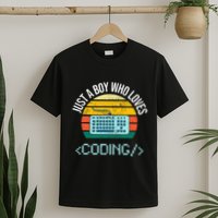 Just A Boy Who Loves Coding Computer T-Shirt