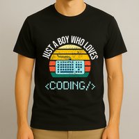 Just A Boy Who Loves Coding Computer T-Shirt