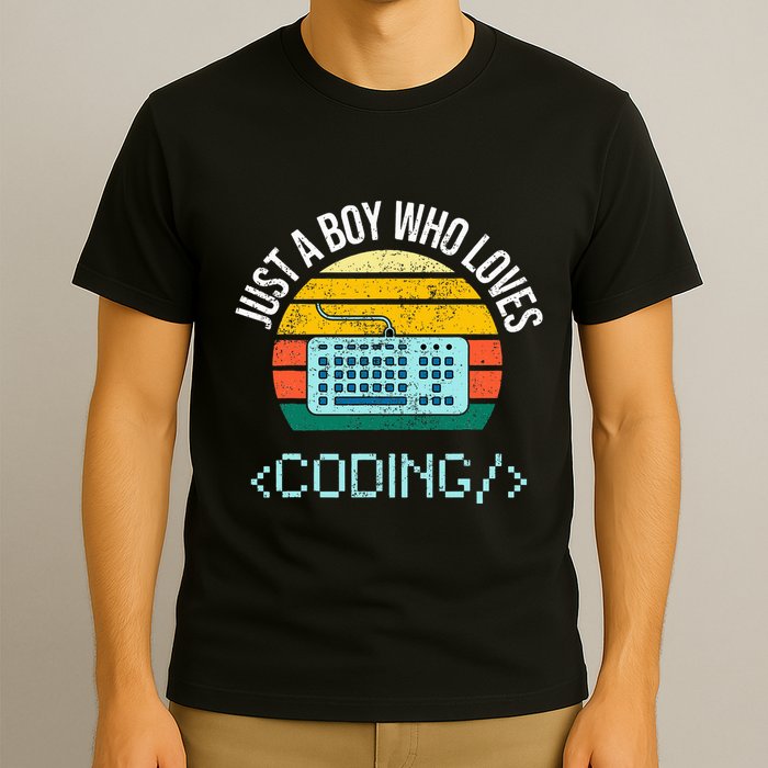 Just A Boy Who Loves Coding Computer T-Shirt