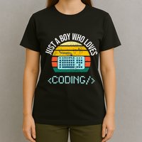 Just A Boy Who Loves Coding Computer T-Shirt
