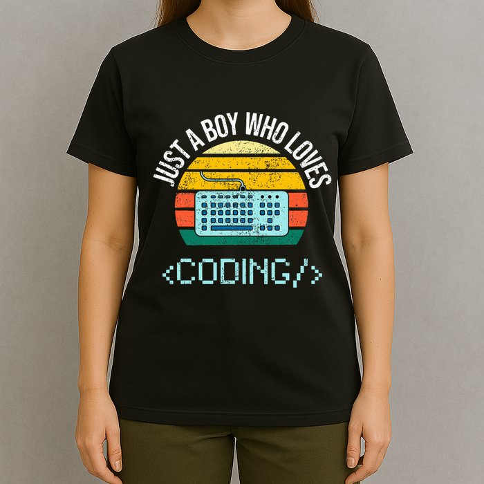 Just A Boy Who Loves Coding Computer T-Shirt