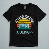 Just A Boy Who Loves Coding Computer T-Shirt