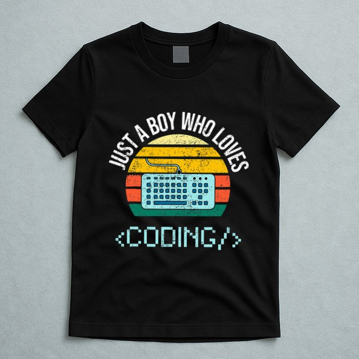 Just A Boy Who Loves Coding Computer T-Shirt