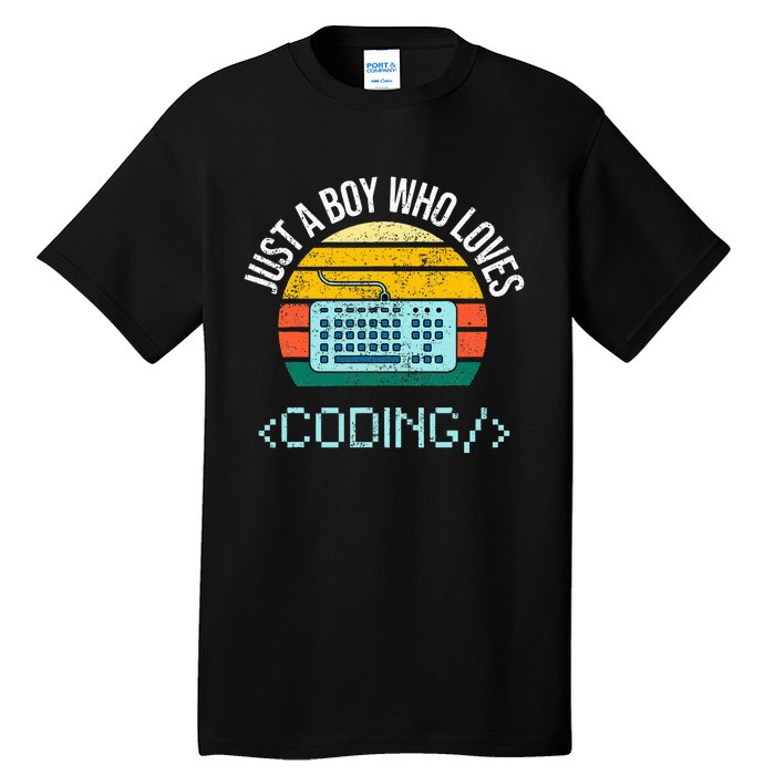 Just A Boy Who Loves Coding Computer Tall T-Shirt