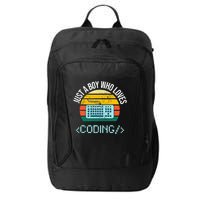 Just A Boy Who Loves Coding Computer City Backpack