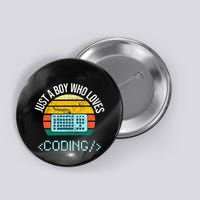 Just A Boy Who Loves Coding Computer Button