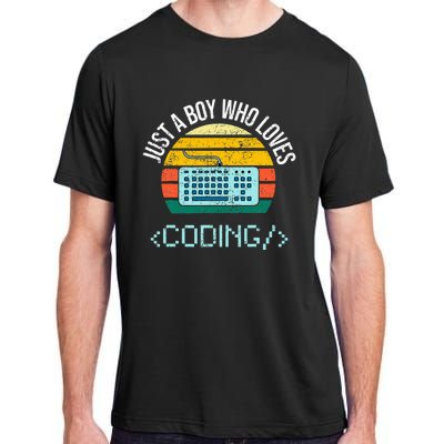 Just A Boy Who Loves Coding Computer Adult ChromaSoft Performance T-Shirt