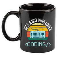 Just A Boy Who Loves Coding Computer 11oz C Handle Ceramic Mug