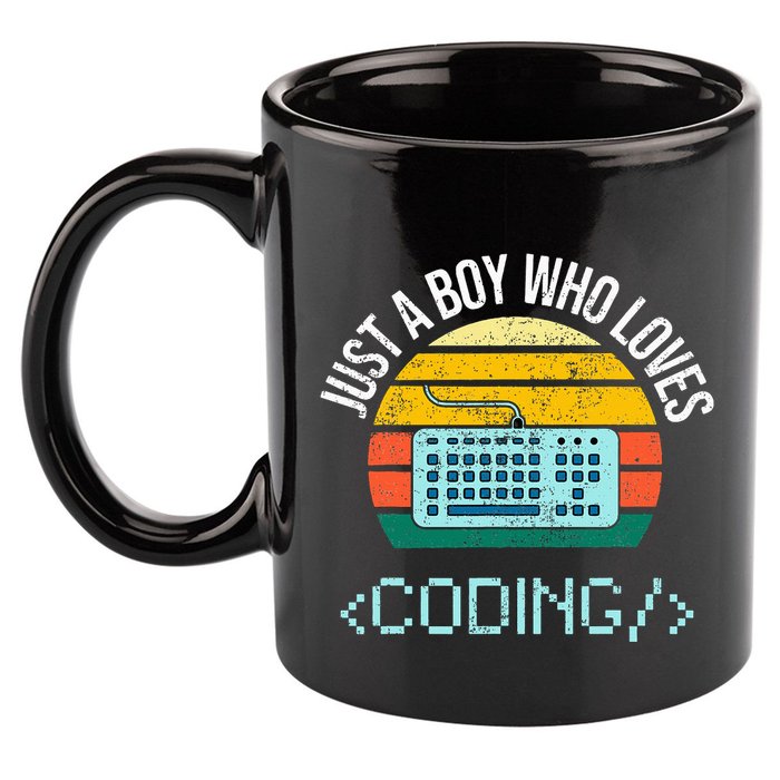 Just A Boy Who Loves Coding Computer 11oz C Handle Ceramic Mug