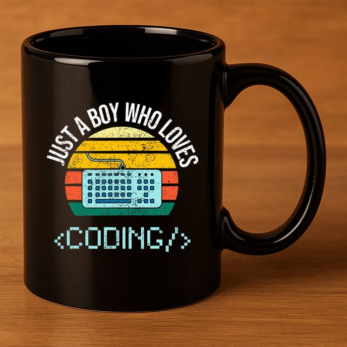 Just A Boy Who Loves Coding Computer 11oz C Handle Ceramic Mug