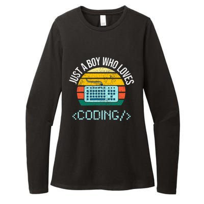 Just A Boy Who Loves Coding Computer Womens CVC Long Sleeve Shirt