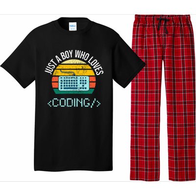 Just A Boy Who Loves Coding Computer Pajama Set