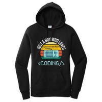 Just A Boy Who Loves Coding Computer Women's Pullover Hoodie