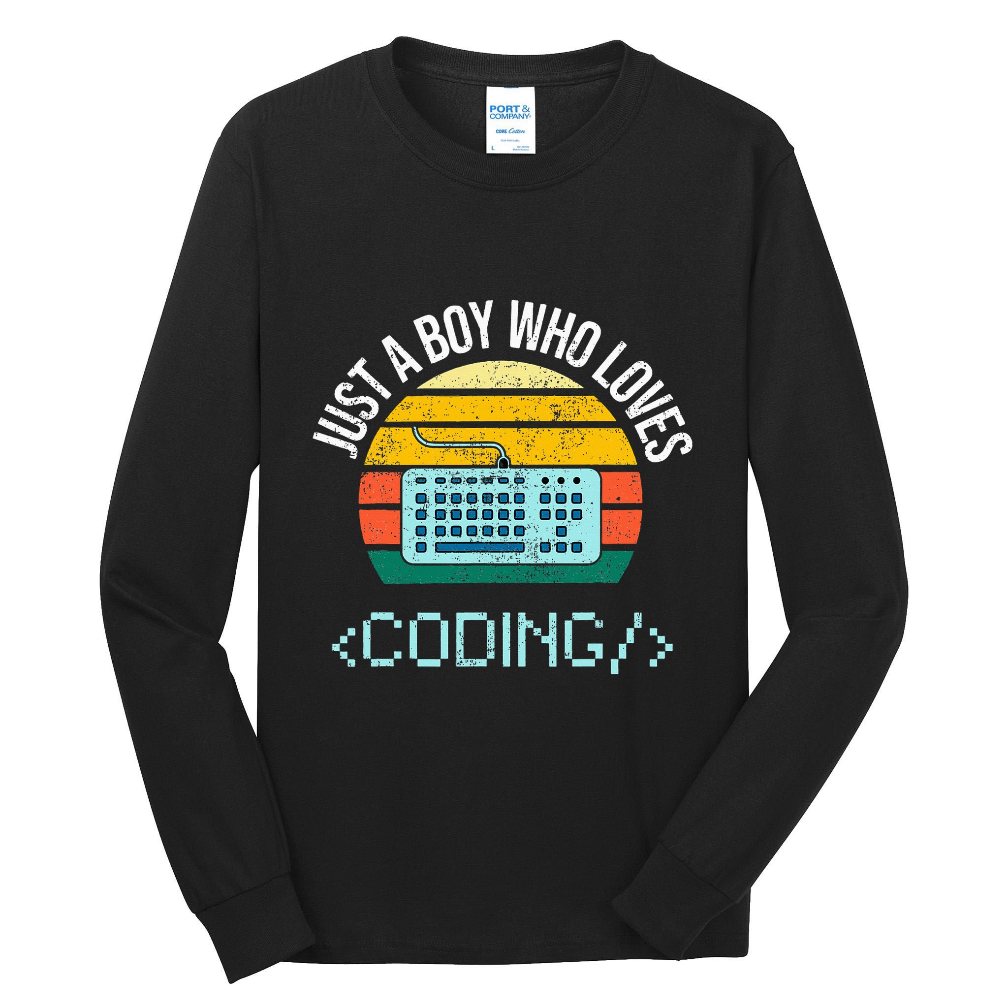 Just A Boy Who Loves Coding Computer Tall Long Sleeve T-Shirt