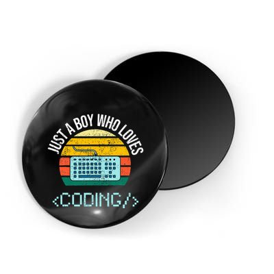 Just A Boy Who Loves Coding Computer Magnet
