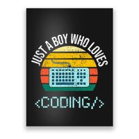 Just A Boy Who Loves Coding Computer Poster