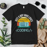Just A Boy Who Loves Coding Computer Premium T-Shirt