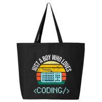 Just A Boy Who Loves Coding Computer 25L Jumbo Tote