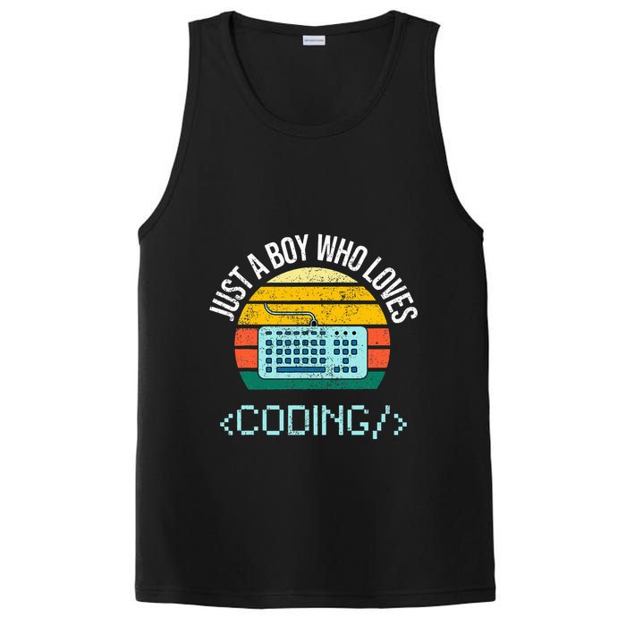 Just A Boy Who Loves Coding Computer PosiCharge Competitor Tank