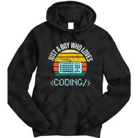 Just A Boy Who Loves Coding Computer Tie Dye Hoodie