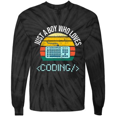 Just A Boy Who Loves Coding Computer Tie-Dye Long Sleeve Shirt