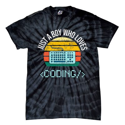 Just A Boy Who Loves Coding Computer Tie-Dye T-Shirt