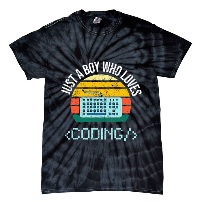 Just A Boy Who Loves Coding Computer Tie-Dye T-Shirt