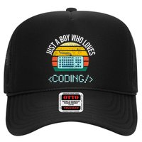 Just A Boy Who Loves Coding Computer Trucker Hat
