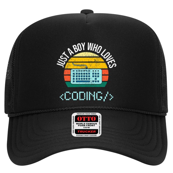 Just A Boy Who Loves Coding Computer Trucker Hat