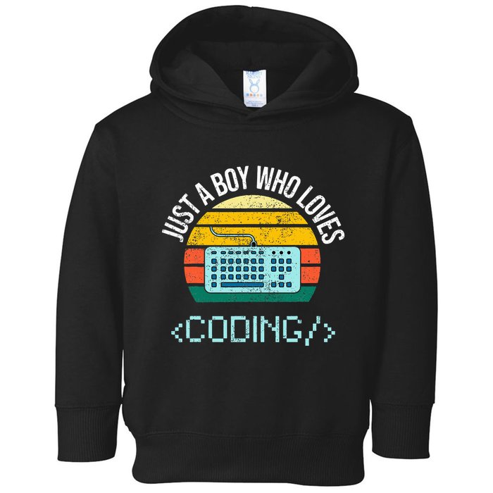 Just A Boy Who Loves Coding Computer Toddler Hoodie